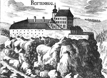 Burg Rottenegg in St. Gotthard im Mhlkreis auf einem Stich von M. Vischer 1674.