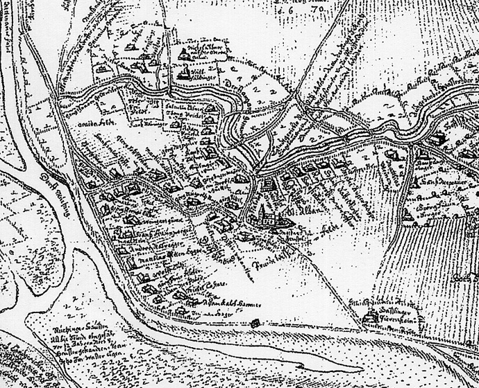 Karte Goldwörth um 1670