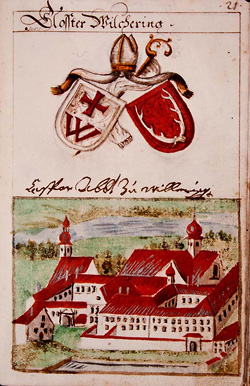 Kloster Wilhering im Schlösserbüchel des J.S. Hager, 1661 (Original im OÖLA) (Puchenau wurde ja schon 1625 inkorporiert)